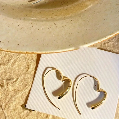 Irregular Heart Design Hoop Earrings